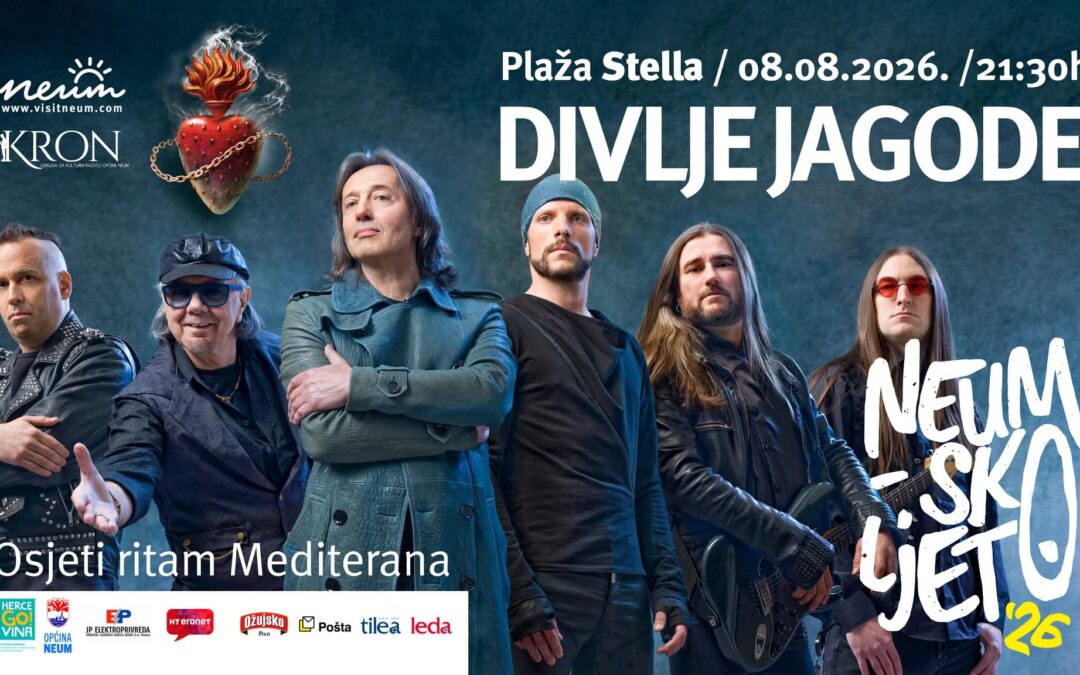 Legendarne Divlje jagode stižu u Neum: Spektakl rock glazbe na Plaži Stella