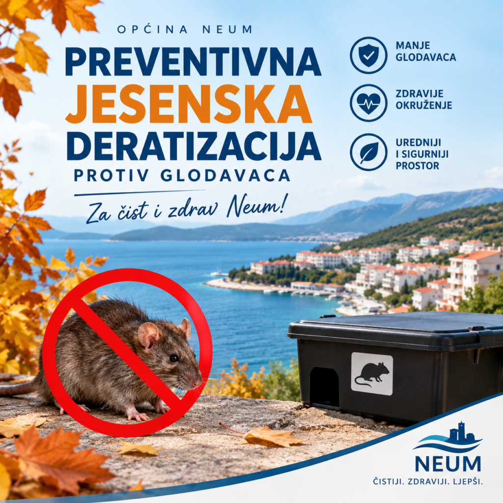 Započinje preventivna jesenska deratizacija: Neum na rasporedu krajem listopada
